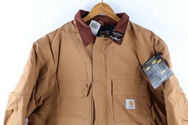 NOS Vtg 90s Carhartt Mens 48T Spell Out Arctic Lined Corduroy Collar Coat Brown - £172.66 GBP