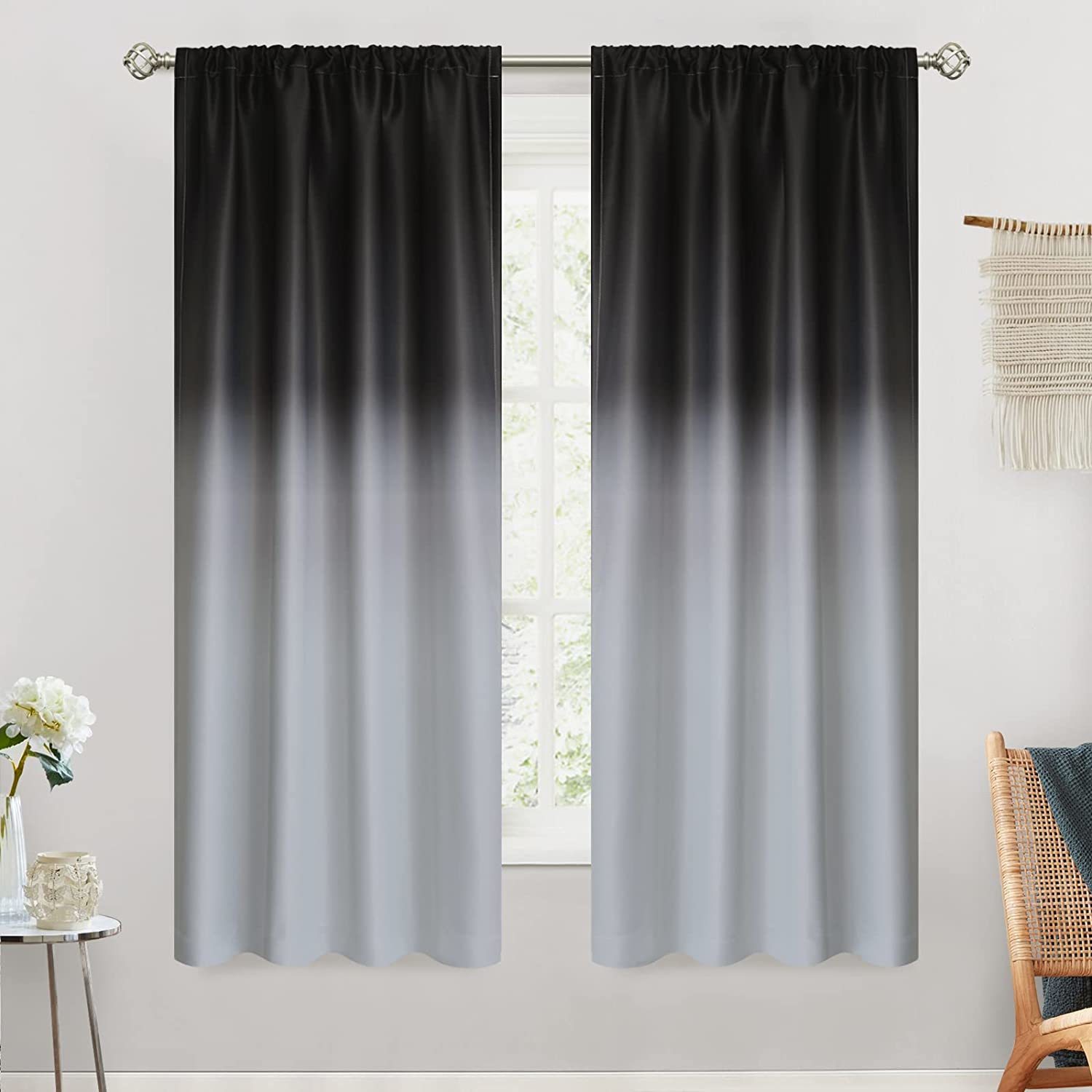 Primary image for Simplehome Rod Pocket Ombre Room Darkening Curtains For Living Room, Light