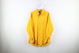 Vintage 90s Gap Mens Large Distressed Corduroy Collared Button Shirt Yellow - £38.88 GBP