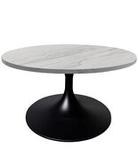 LeisureMod 27 Round Coffee Table with Resin Top and Powder-Coated Stain... - $295.96