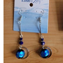 Blue Glass Bead Circle Dangle Earring - €11,95 EUR