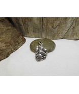 Solid Art Textured Wolf Pendant 925 Sterling Silver, Handmade Animal Cha... - £24.40 GBP