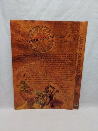 1995 TSR AD&D Dark Sun Advertisement Poster Dungeons And Dragons 31.5" X 21.5" - $37.41