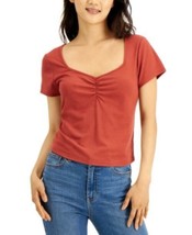 MSRP $24 Pink Rose Juniors&#39; Shirred-Front Top Copper Size Large - £5.69 GBP