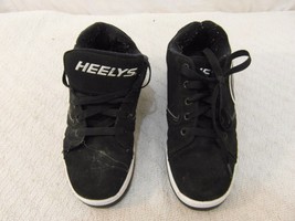 YOUTH HEELYS 2.0 BLACK WHITE LACE UP PADDED BOY&#39;S 6 ROLLER SKATING SHOES... - £17.18 GBP