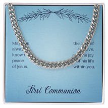 First Communion May You Always Know the Peace of Jesus Cuban Chain - $56.95+