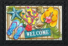 Flip Flops Beach Summer Doormat Indoor Outdoor 18&quot; X 30&quot; - £34.78 GBP