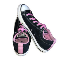 Converse- All Star- Black -Pink Canvas Shoes -Womens Size 6 -Junior 4 - £21.55 GBP