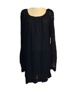Black Lace Midi Long Sleeve Dress with Lining Umgee Ladies Size 1XL - $408.83 MXN