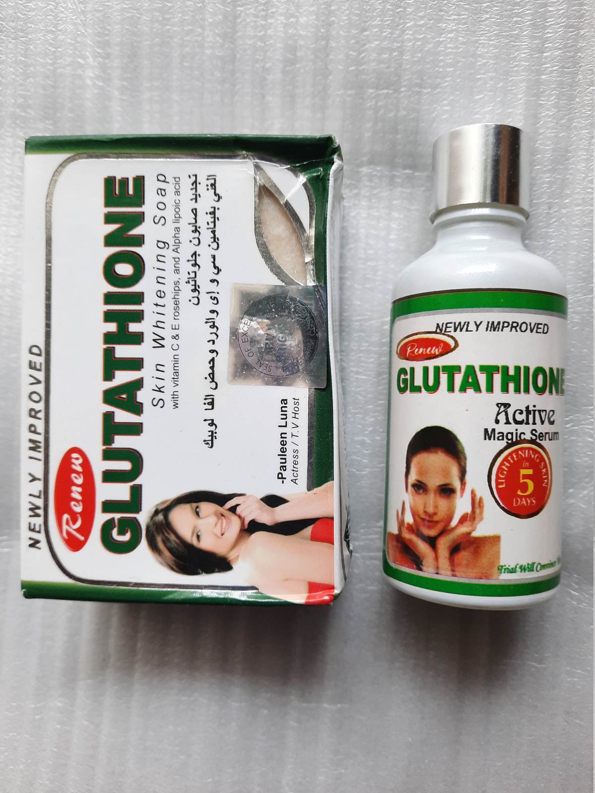 Primary image for Newly improved Glutathione whitening soap & serum with alpha liposuction acid + 