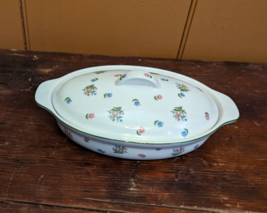 Vintage Andrea by Sadek Petite Fleur 6663 Covered Casserole Dish Oven To Table - £15.12 GBP