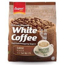 4 Packs (60 satchets X 40GM) SUPER Charcoal Roasted Classic White Coffee 3 In 1 - £56.65 GBP