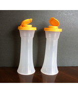 Tupperware Tall Hourglass Salt and Pepper Shaker Set - Clear with Orange... - £20.29 GBP