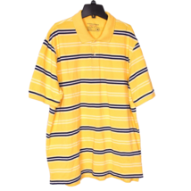 Saddlebred Yellow Short Sleeve 2 Button Striped Casual Golf Polo Shirt XL - £10.41 GBP