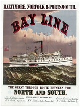 3849 Bay Line North &amp; South Vintage Poster.Room wall art design.Art Decor - £12.48 GBP+