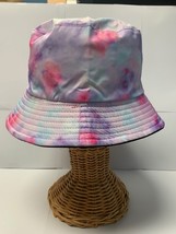 Pretty &amp; fun bucket hat lavender pink cotton unisex reverses to black - $446.66 MXN