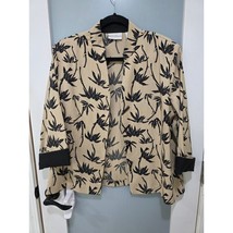 Draper&#39;s &amp; Damon&#39;s Petites PL Tan Black Bamboo Jacket Lightweight Career... - $22.00