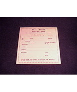 Vintage 1950&#39;s Hotel New Japan Meal Ticket Card - $7.95