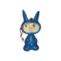 BLUE Lenticular BUNNY RABBIT Molded Plastic Hong Kong Figurine Carnival Toy - $242.13 MXN