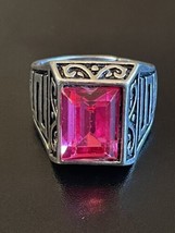 Pink Crystal S925 Sterling Silver Woman Ring Size 11.5 - $14.85
