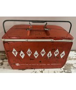 Vintage Poloron Traveler Insulated  Ice Chest - Orange W/ White - Made I... - €34,13 EUR