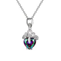 Heart Necklace,Heart Pendant,Heart Zircon Necklace,Gift for Her,Heart Jewelry,He - £19.67 GBP