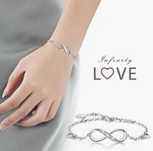 Womens 925 Sterling Silver Infinity Endless Love Bracelet By Billie Bijoux. Nwot - £20.04 GBP