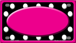 White Black Polka Dots Pink Frame And Center Oval Novelty Mini Metal License Pla - £10.40 GBP