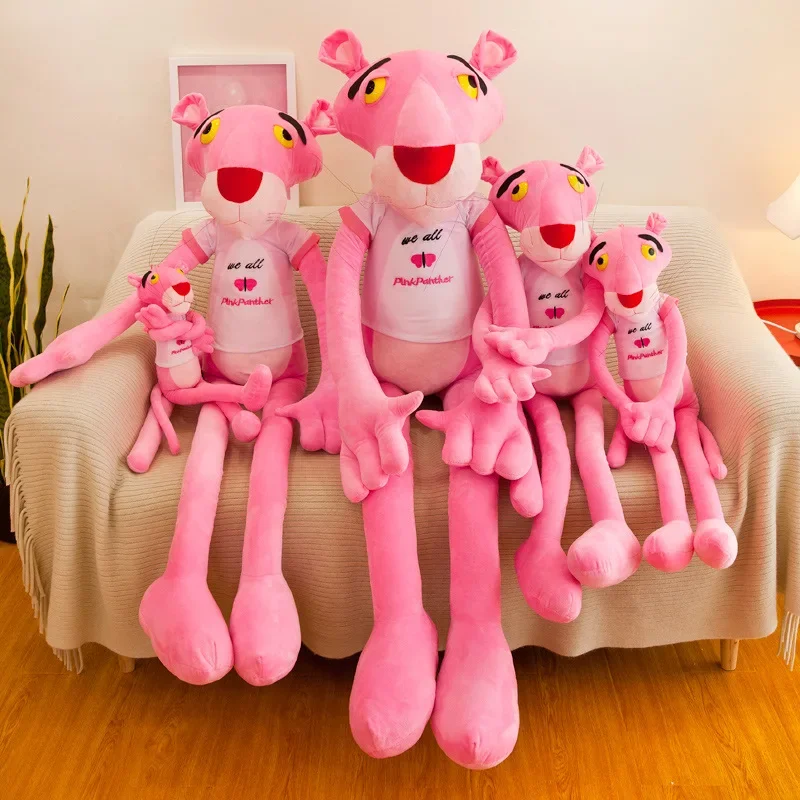 Funny Wear Clothes Lovely Pink Panther Plush Dolls Soft Toy Naughty Pink Leopard - £11.10 GBP+
