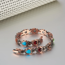 Vinterly Pure Copper Bracelets Women Magnetic Therapy 21.5cm Vintage Artificial - $23.75