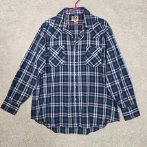 Vintage Ely Cattleman Mens Shirt XL Plaid Long Sleeve Pearl Snap Western... - $28.66