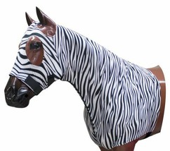 Horse Mane Tamer Sleazy Lycra Print Zippered Hood Braid Shoulder Guard A... - $25.92+
