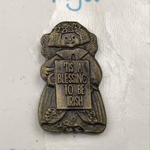 Vintage Abbey Press Message Angel It&#39;s a Blessing to Be Irish Pin 1/8&quot; x 7/8&quot; - £9.58 GBP