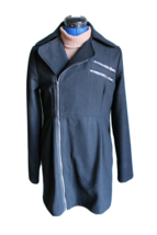 Roxy Women&#39;s Black Wool Blend Full Asymmetrical Zip Coat ~S~ H474489 - £22.00 GBP