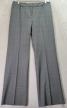 Alfani Window Pane Pants Women Size 8 Gray Houndstooth Polyester Wide Le... - £11.66 GBP