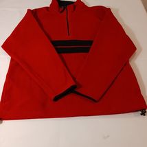 Preswick & Moore Men's Red 1/4 Zip Pullover Sweatshirt Measured Chest 48" image 10