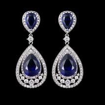 Zirconia earrings for women vintage shiny zircon dangle earrings bridal wedding jewelry thumb200