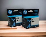 2x GENUINE HP 63 Black Ink Cartridges F6U62AN OEM Factory Sealed Bundle ... - $37.23