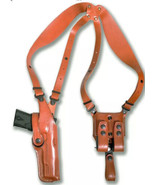Fits S&amp;W Shield 45 3.3”BBL Thumb Safety Leather Shoulder Holster Dble Ma... - £117.46 GBP