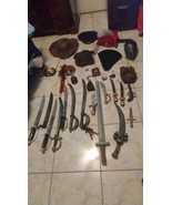 Pirate Costume Halloween Accessory Bundle Hat Swords Dagger Knives Masks... - $127.61