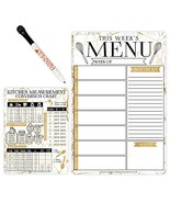 Gold Marbles Magnetic Meal Planner | Weekly | Calendar &amp; Planners - $27.15 CAD