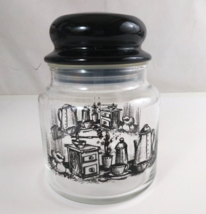 Vintage 70’s Kitchen Coffee Design 5.5" Glass Jar With Lid - $9.69