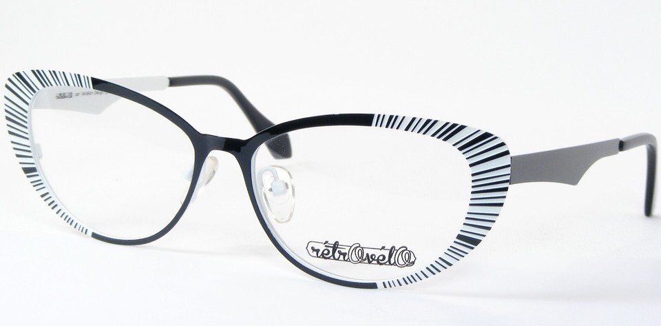 RetroVelo Variation Design 127R NO/BLA WHITE /BLACK UNIQUE EYEGLASSES 50... - $137.96
