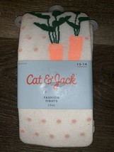 CAT &amp; JACK ~ Girls Fashion Tights Easter Carrots White Cotton Blend Kids... - $8.80