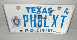 Vintage Texas License Plate Purple Heart Hologram Code - £16.72 GBP