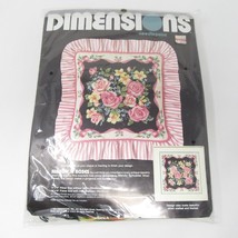 New NOS 1989 DIMENSIONS Needlepoint KIT Ribbons &#39;n Roses # 2363 Factory Sealed - $19.00