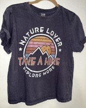 Vintage Nature Lover Explore More Take A Hike Shirt Jr. Wm. M Crop Top G... - £11.53 GBP