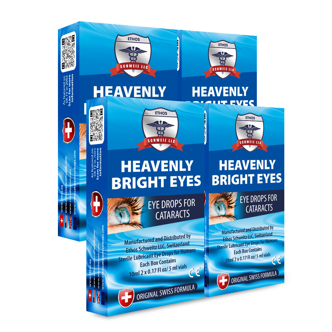 Bright Eyes Heavenly Ethos Cataract Eye Drops 4 Boxes 40ml  FREE POSTAGE