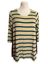 Puello by Anthropologie Striped Top/Tunic Size M, 3/4 Sleeves Scoop Neck... - $24.75