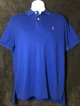 Polo Ralph Lauren mens M Polo shirt great condition short sleeve blue cotton - £15.82 GBP